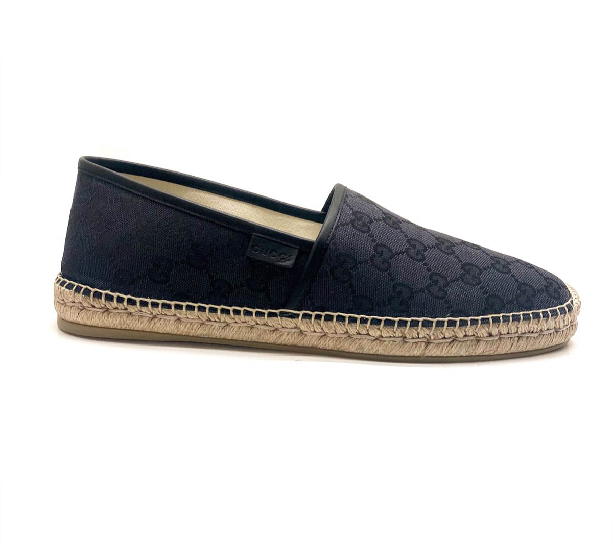 Gucci Black Canvas Monogram Espadrilles For Men