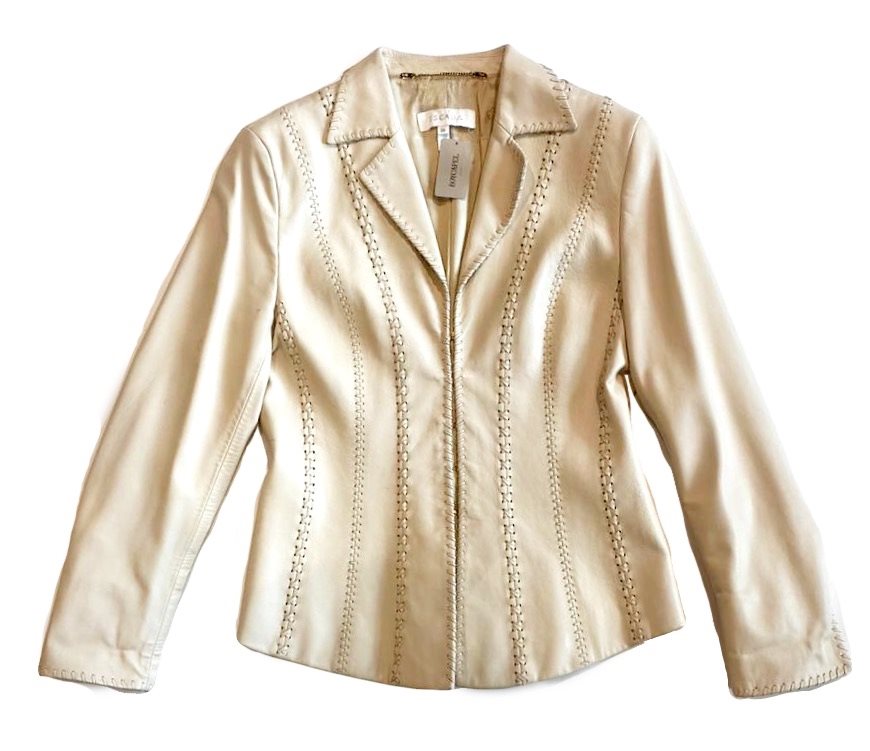 Escada White Leather Jacket