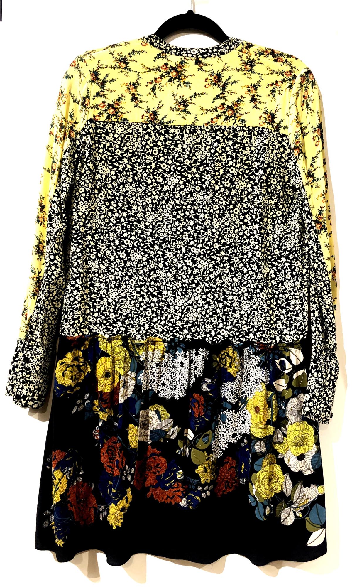 Sandro Multicolor Silk Long Sleeve with Floral Print Casual Dress TM - Image 2