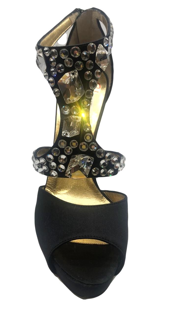 Walter Steiger Black Crystal Sandals - Image 3