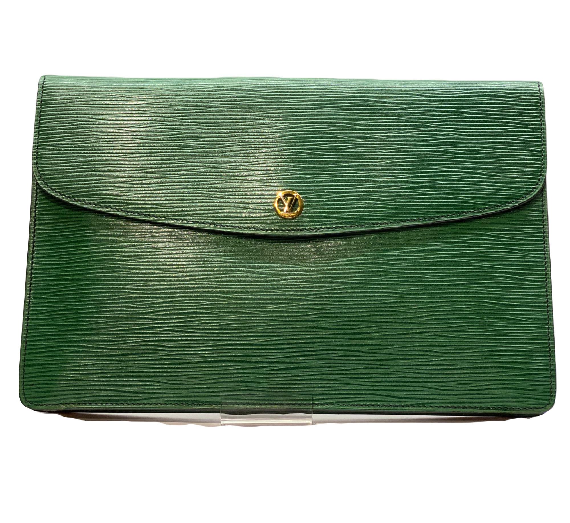 Louis Vuitton Green Epi Clutch