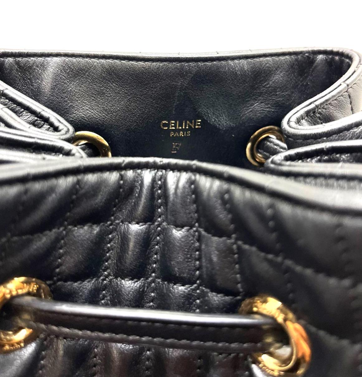 Celine Black Quilted Leather Backpack - Image 4