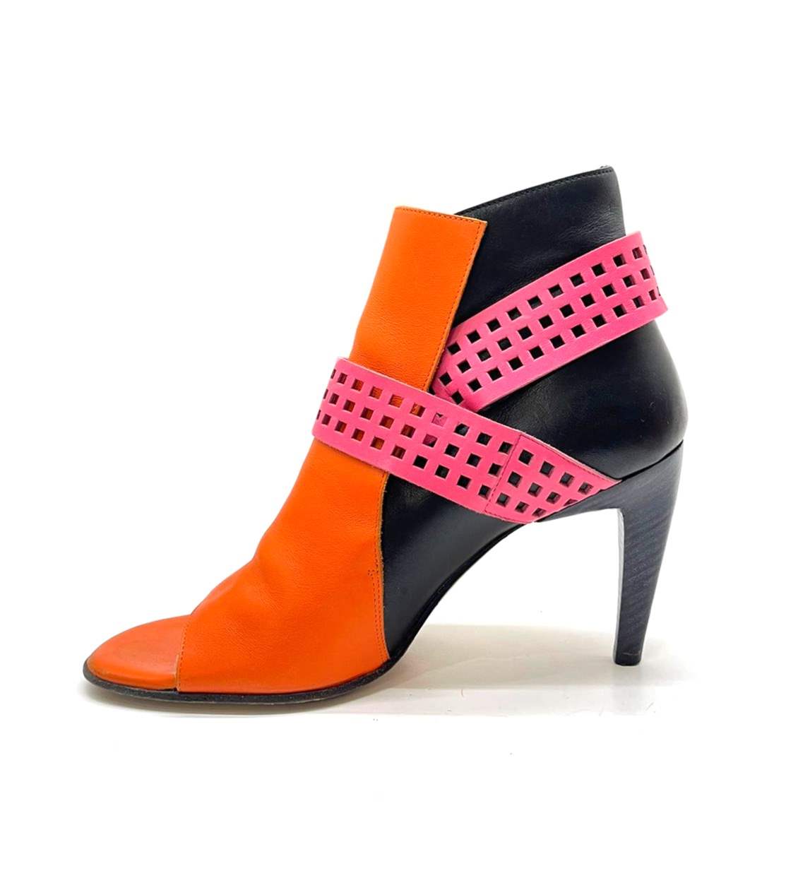 Bottega Veneta Tricolor Peep-Toe Boots - Image 4