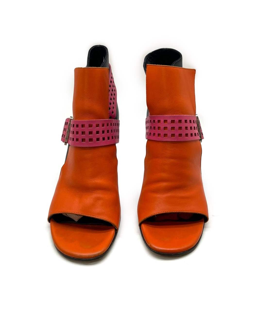 Bottega Veneta Tricolor Peep-Toe Boots - Image 2