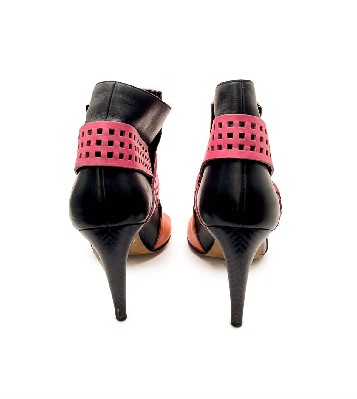 Bottega Veneta Tricolor Peep-Toe Boots - Image 3