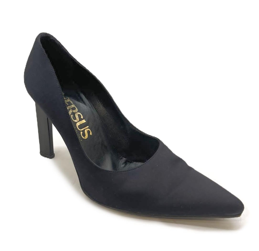 Versace Versus Black Tessuto Pumps - Image 3