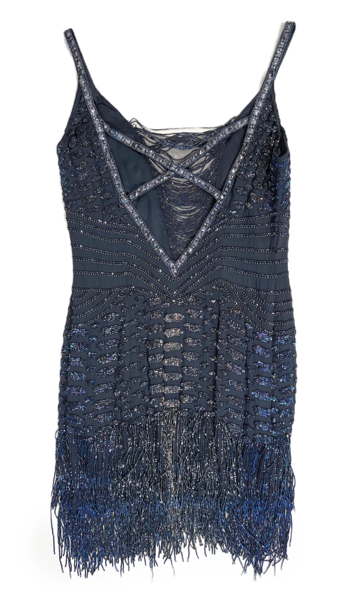 Roberto Cavalli Blue Sequins Fringe Dress - Image 2