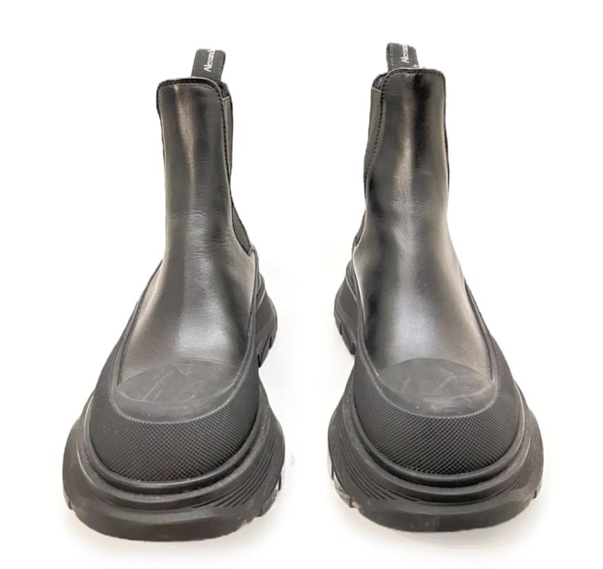 McQueen Black Leather Ankle Boots - Image 2