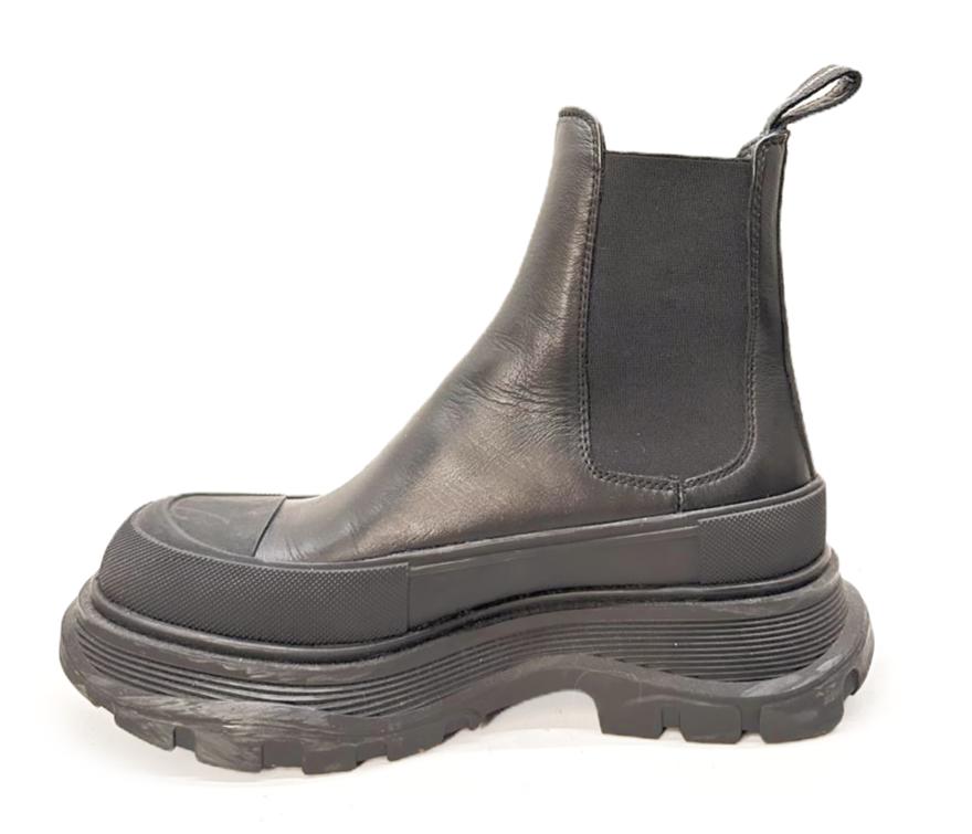 McQueen Black Leather Ankle Boots - Image 3