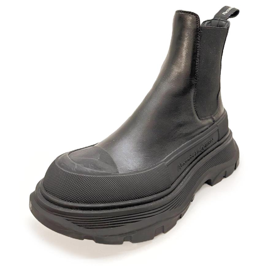 McQueen Black Leather Ankle Boots - Image 4