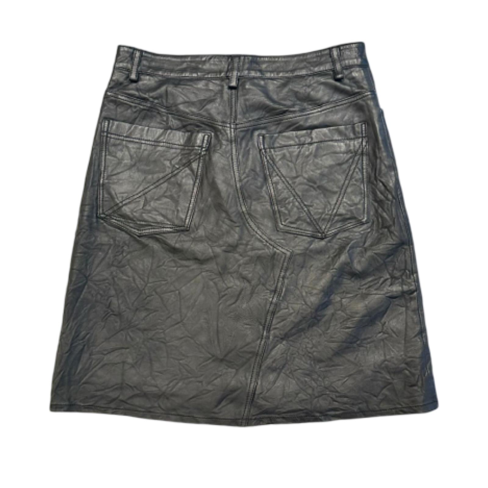 Zadig & Voltaire Black Wrinkled Leather Skirt - Image 2