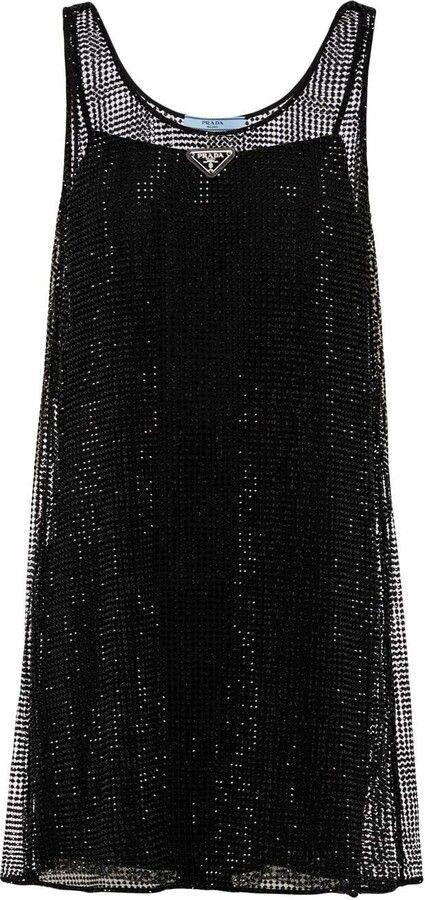 Prada Black Shimmering Mesh Dress