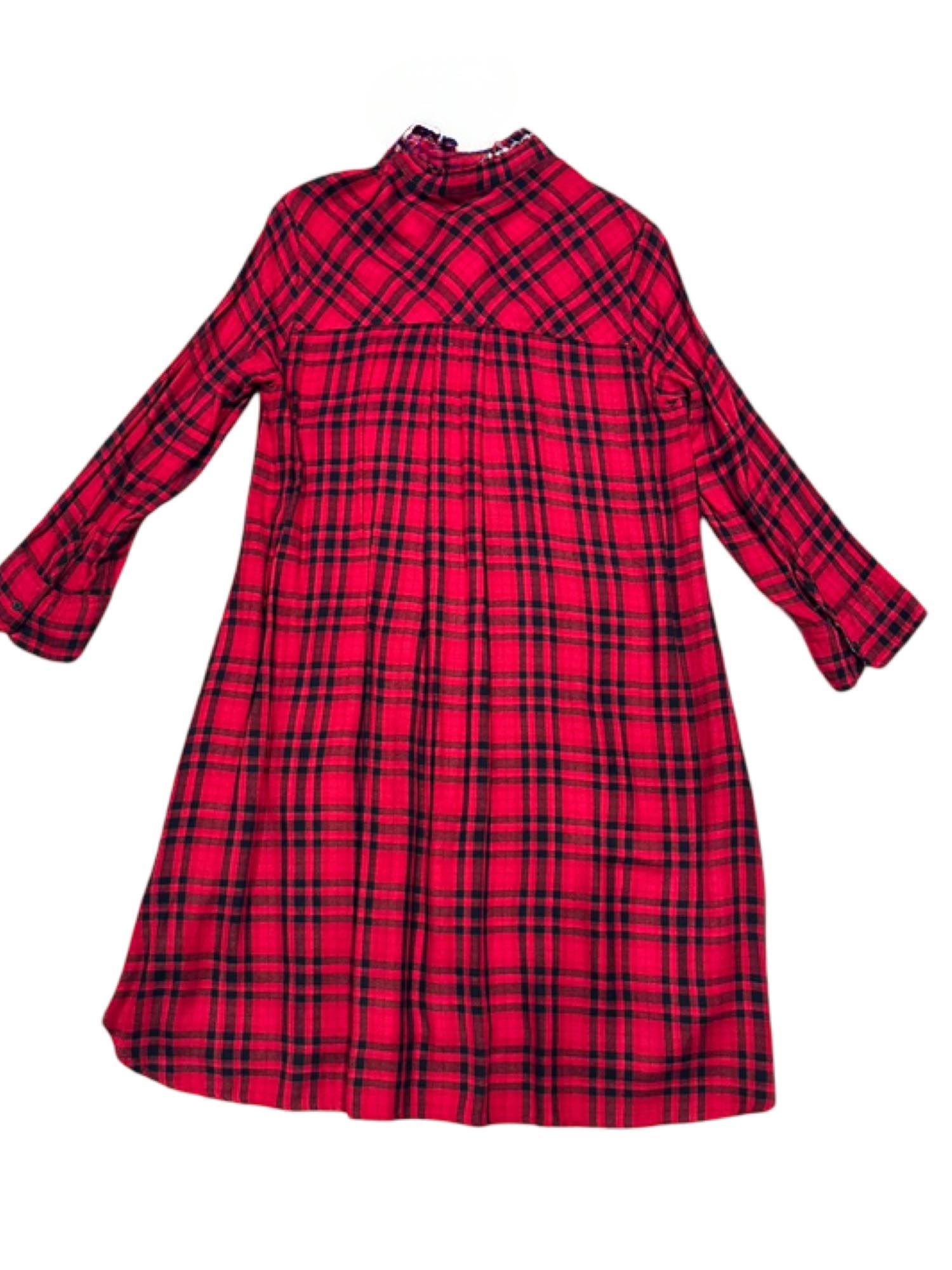 Zadig & Voltaire Red and Black Quadrille Flannel Shirtwaist Dress - Image 2