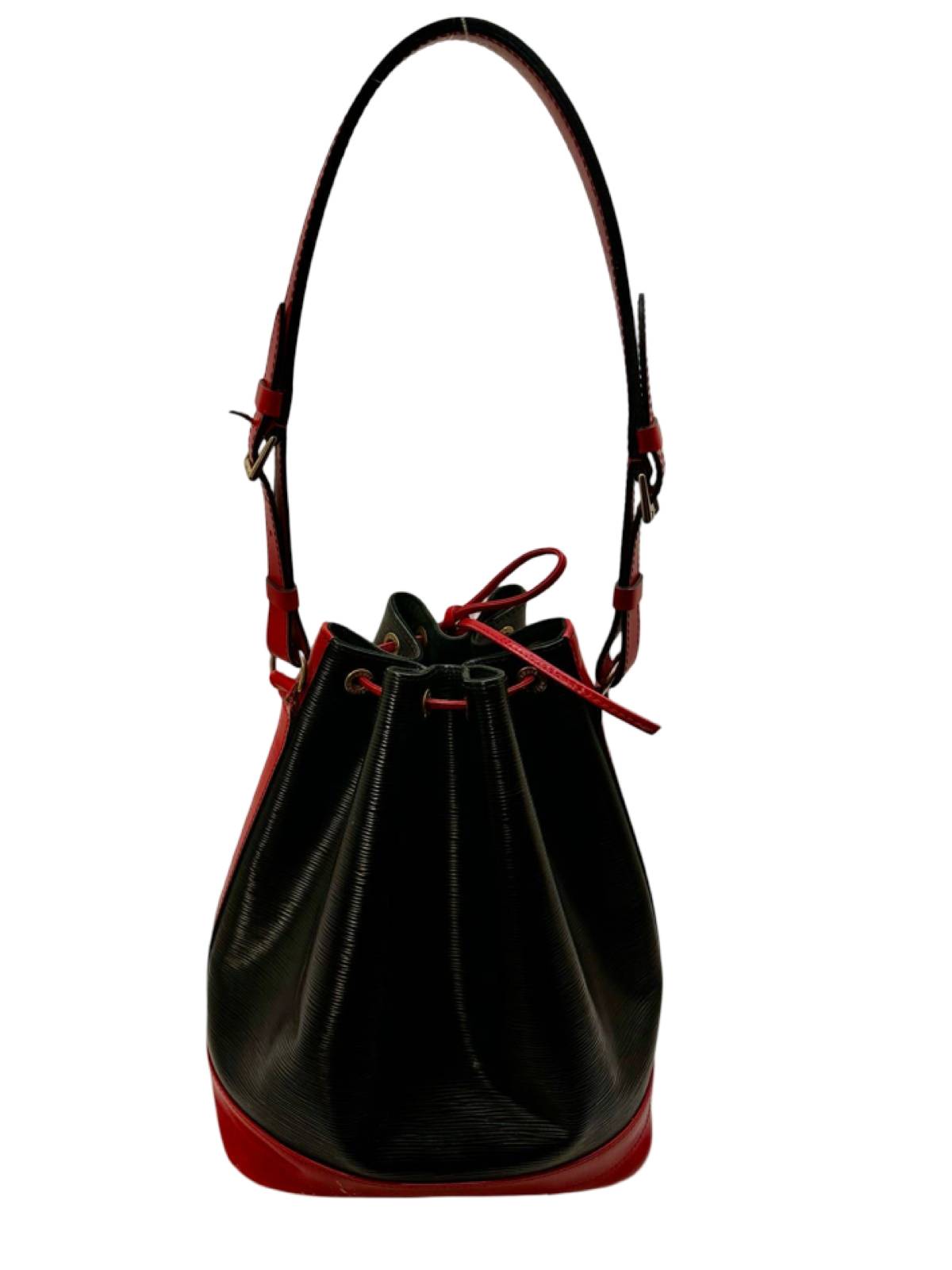 Louis Vuitton Black and Red Leather Noe Epi Bag - Image 2