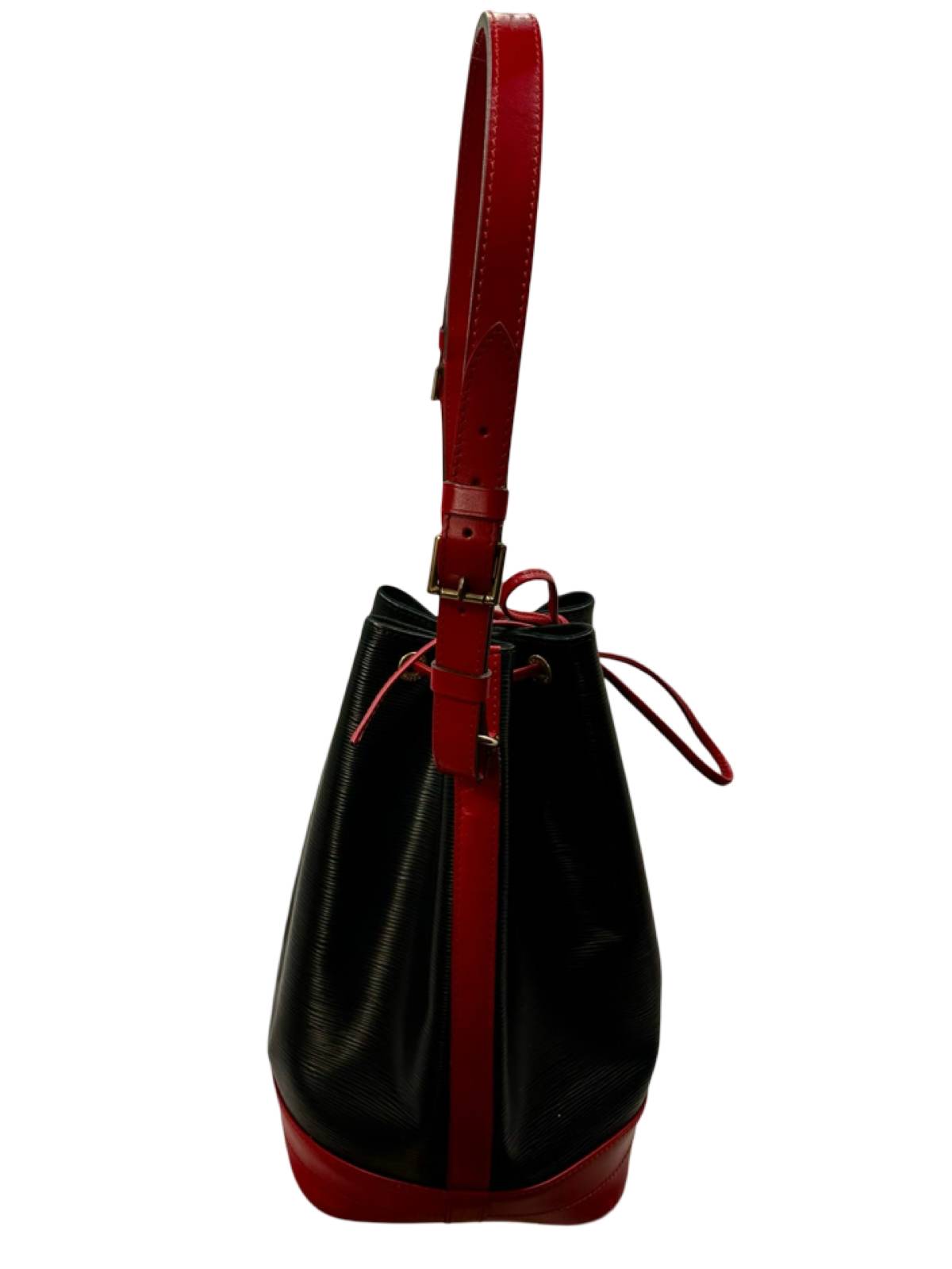 Louis Vuitton Black and Red Leather Noe Epi Bag - Image 3