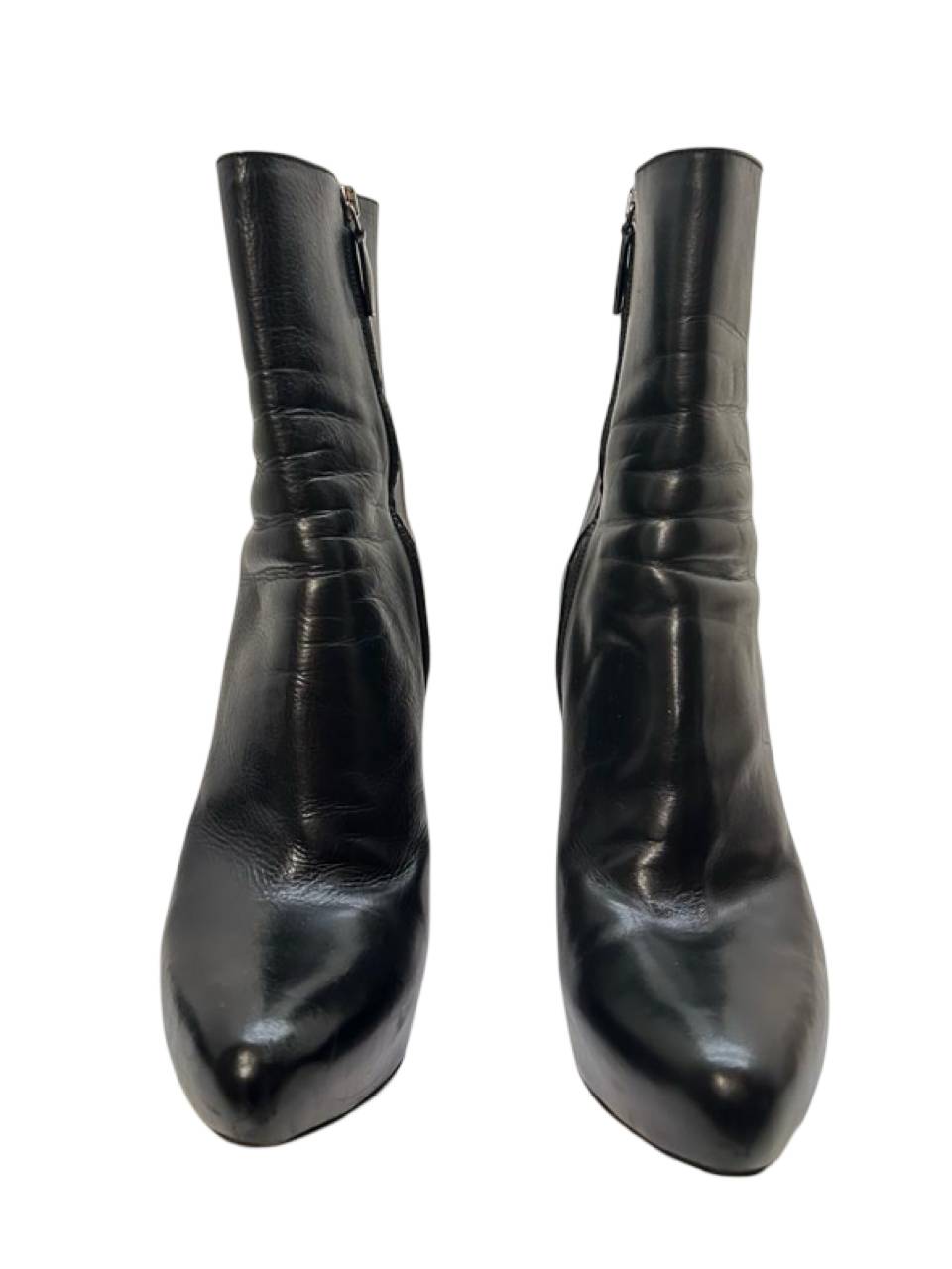 Prada Black Leather Platform Boots - Image 2