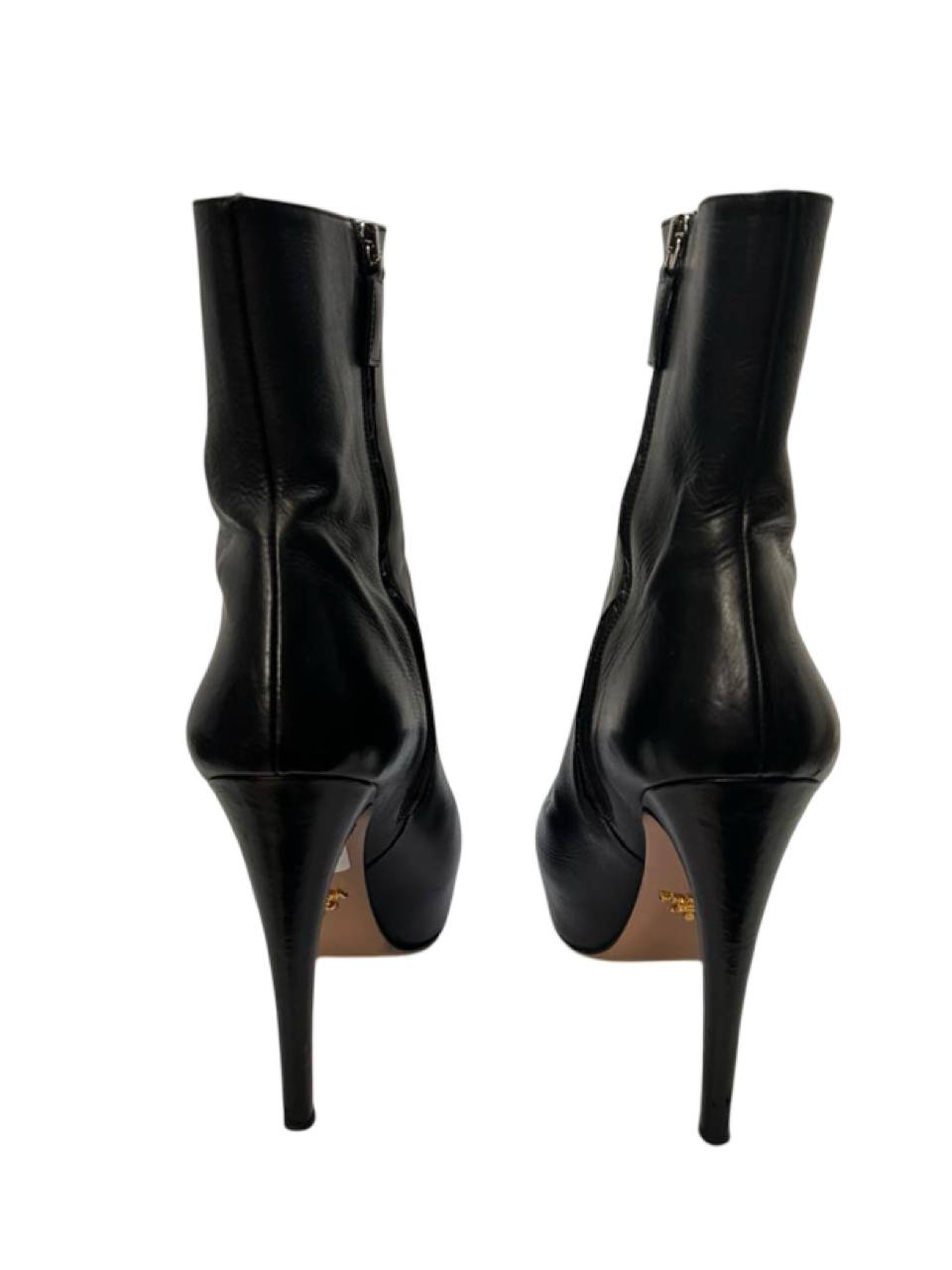 Prada Black Leather Platform Boots - Image 4