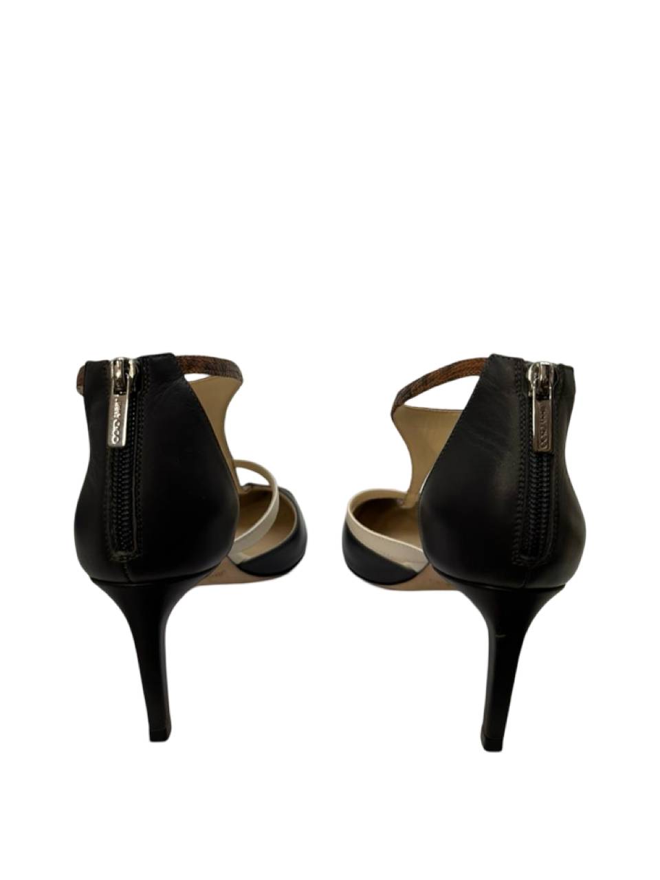 Jimmy Choo Combined Brown Python Leather Grey Suede Printed Shoes - Image 4