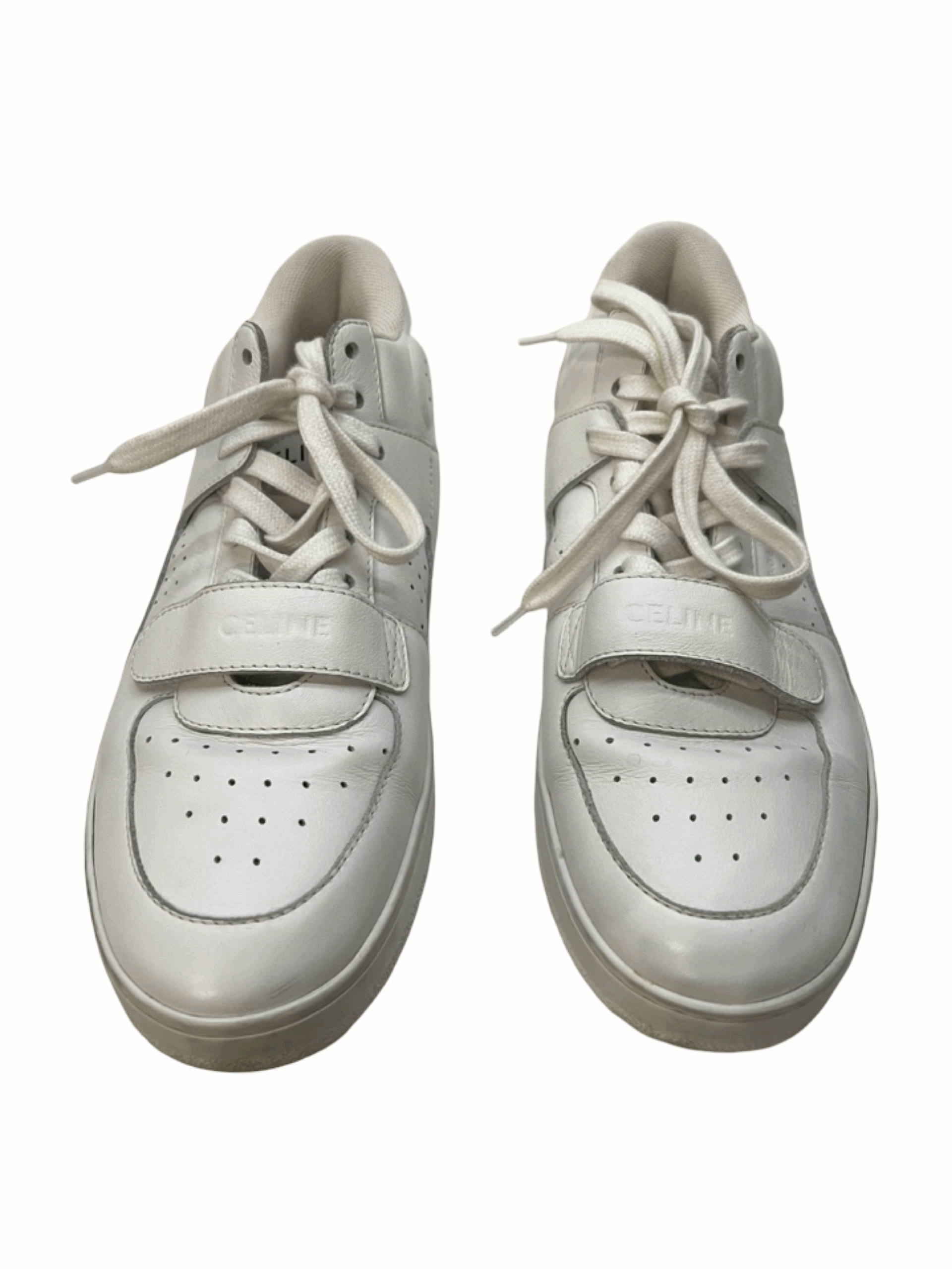 Celine White Leather Sneakers - Image 2