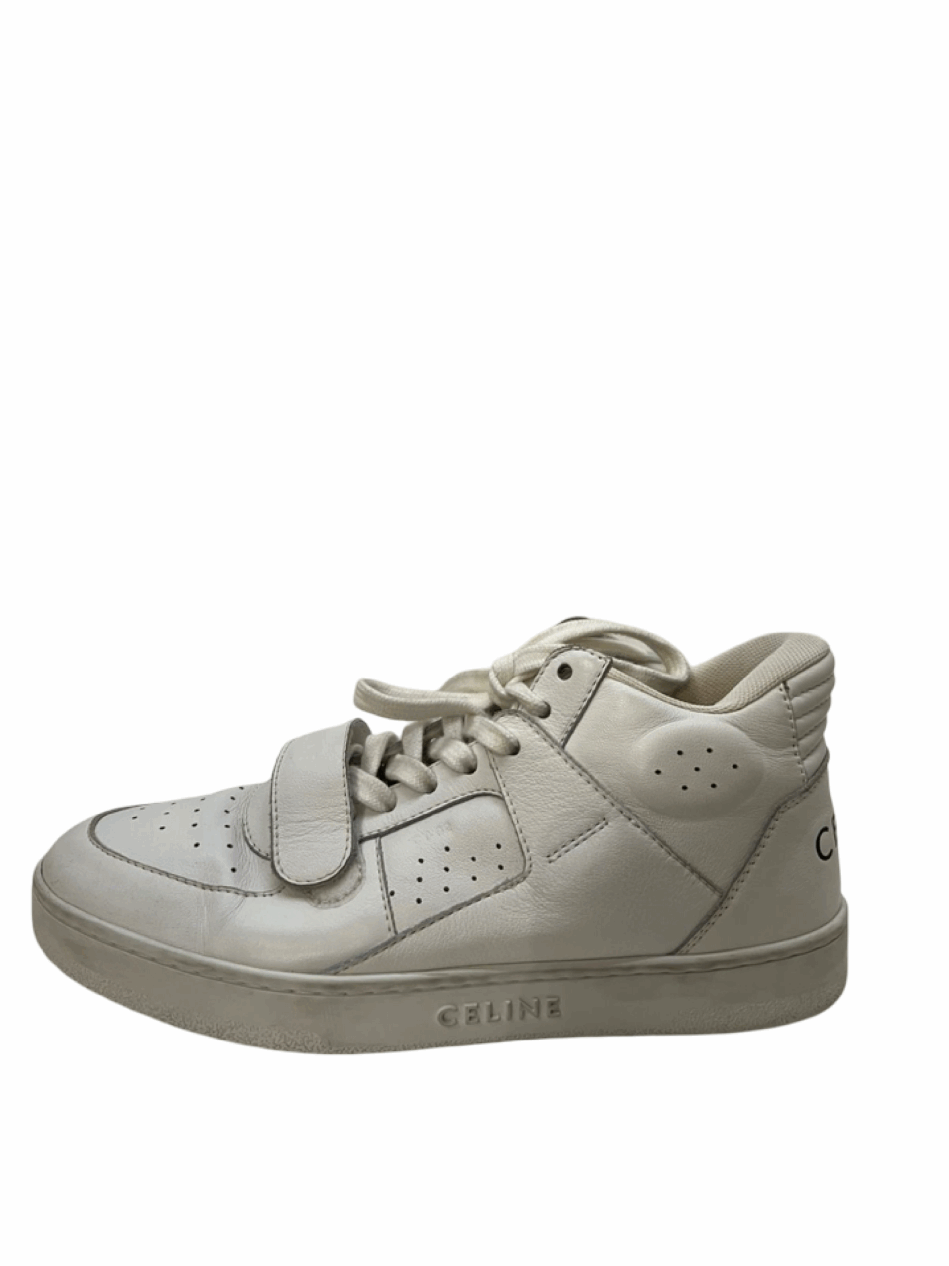 Celine White Leather Sneakers - Image 3