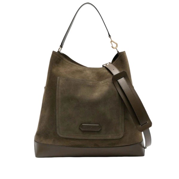 Tom Ford Green Suede Two-Strap Tote