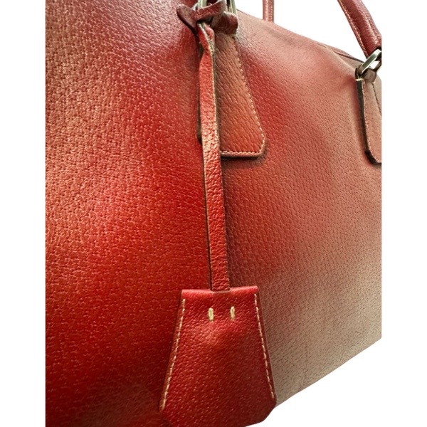 Prada Red Bowling Leather Handbag - Image 2