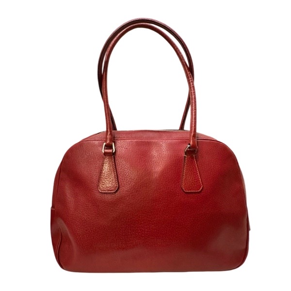 Prada Red Bowling Leather Handbag
