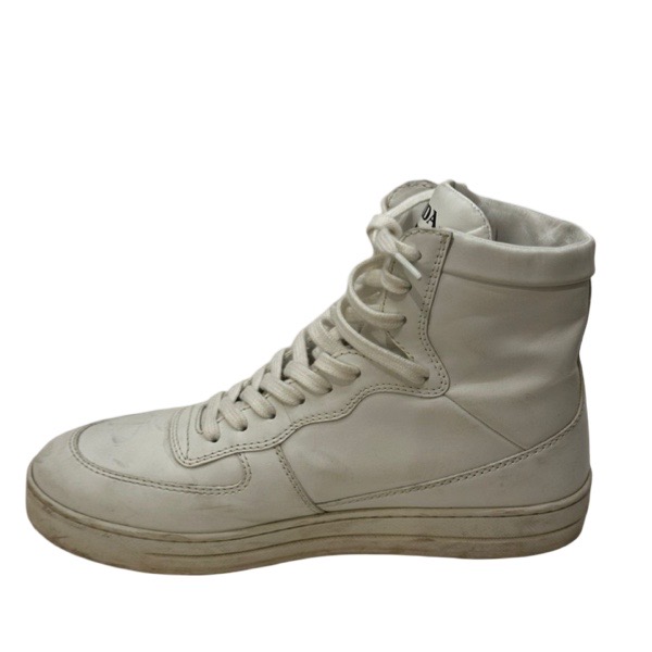 Prada White Leather High-Rise Sneakers - Image 3