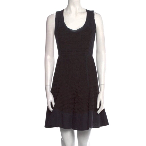 Prada Black Cotton Cloque Dress