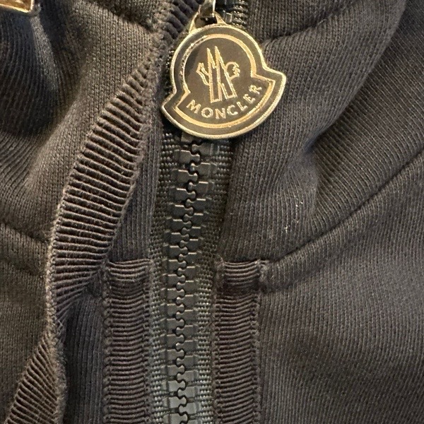 Moncler Navy Blue Cotton Zipped Hoodie - Image 2