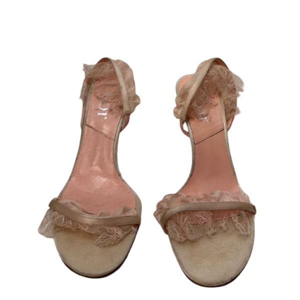 Dior Light Pink Lace Sandals - Image 2